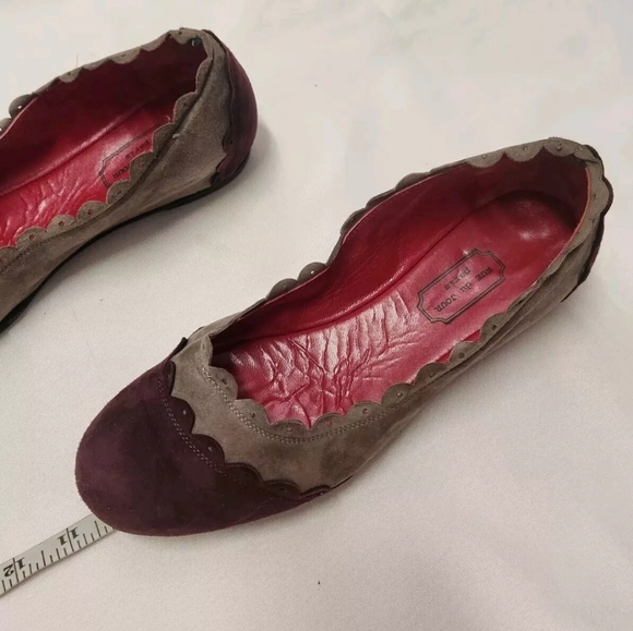 Vintage RUE DU JOUR Paris Suede Ballet Flats Shoes Made In Italy Size 40 US 9 - Picture 14 of 15